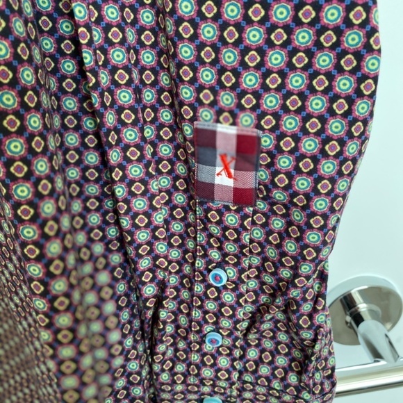 ROBERT Graham Luxury Dress Shirt Pink/Blues/Yellow Pattern Size XL - Picture 4 of 14